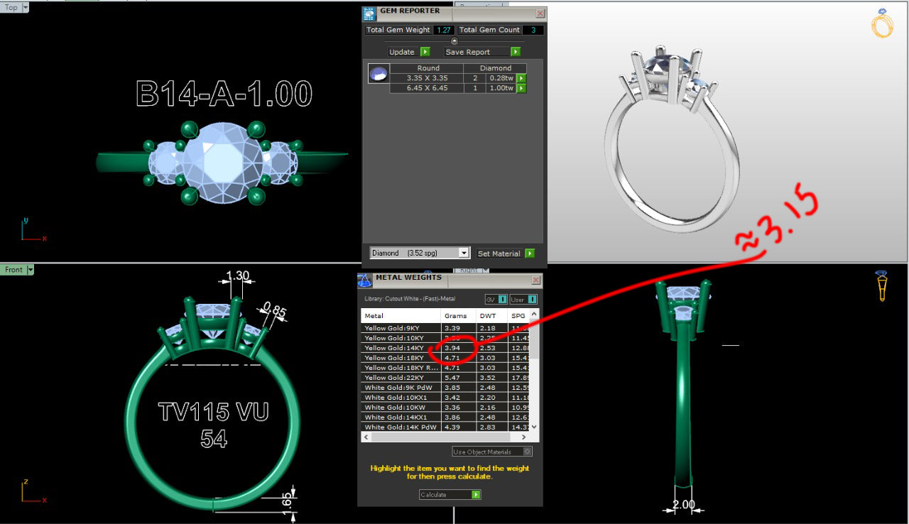 .50-1.00 Ct. Classic Round Diamond Ring with Round Side Stones (b14-a) 17