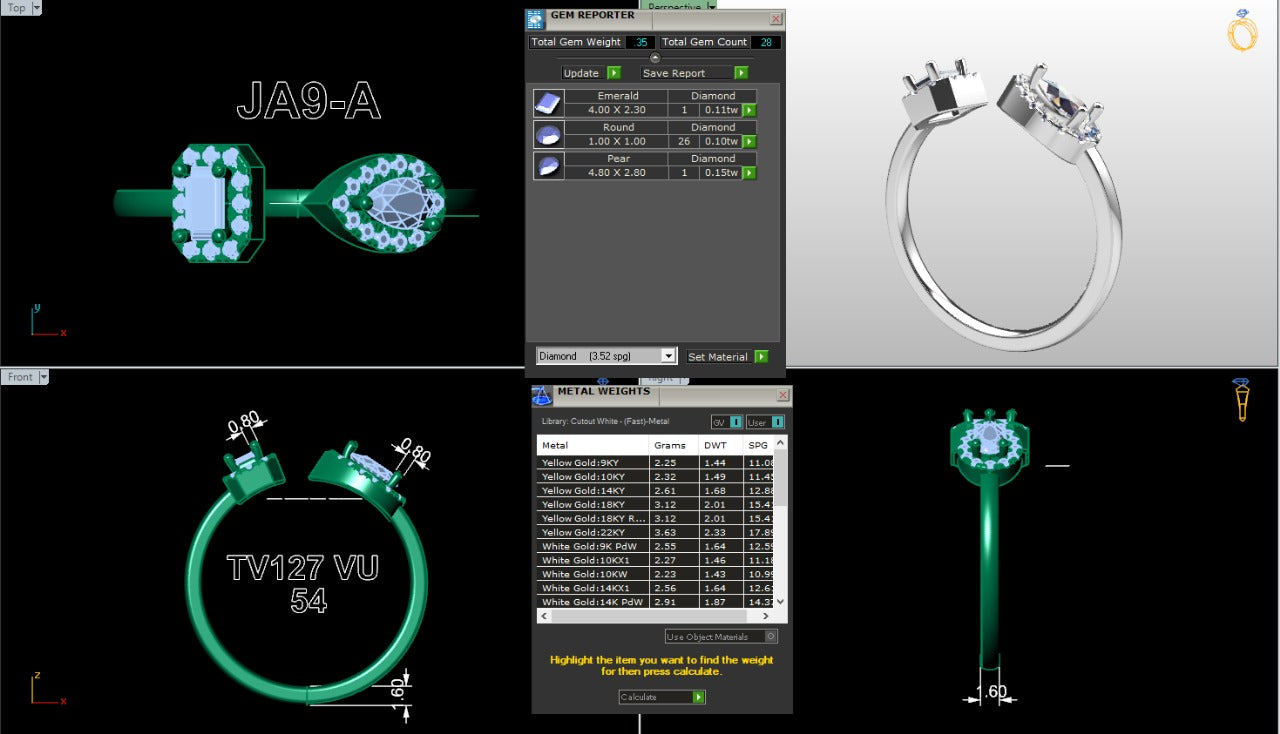 .35 Ct. Open Halo Diamond Bypass Ring with Dual Bezel Accents (ja9-a copy) 16