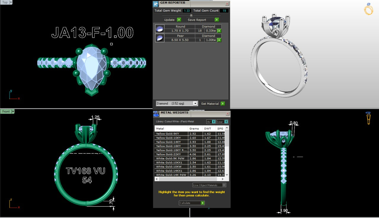 .50-1.50 Ct. Classic Pear Diamond Ring with Pavé Shank (ja13-f) 17
