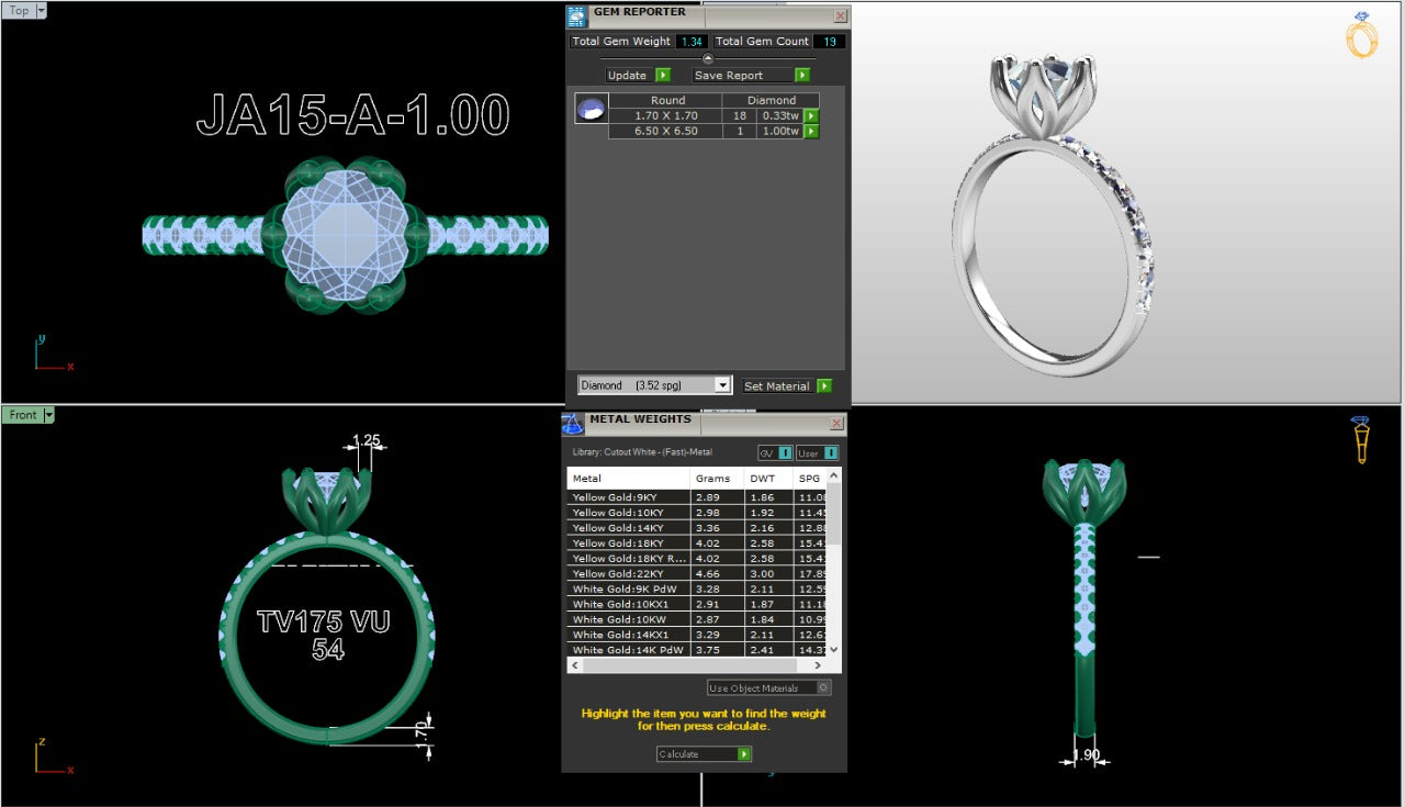 .50-1.50 Ct. Round Diamond Solitaire Ring with Pavé Band and Six-Prong Setting (ja15-a) 17