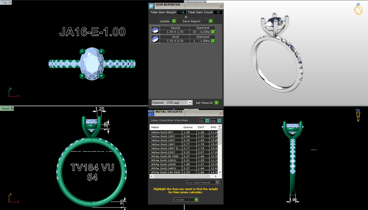 .50-1.50 Ct. Oval Diamond Ring with Diamond Band (ja16-e) 17