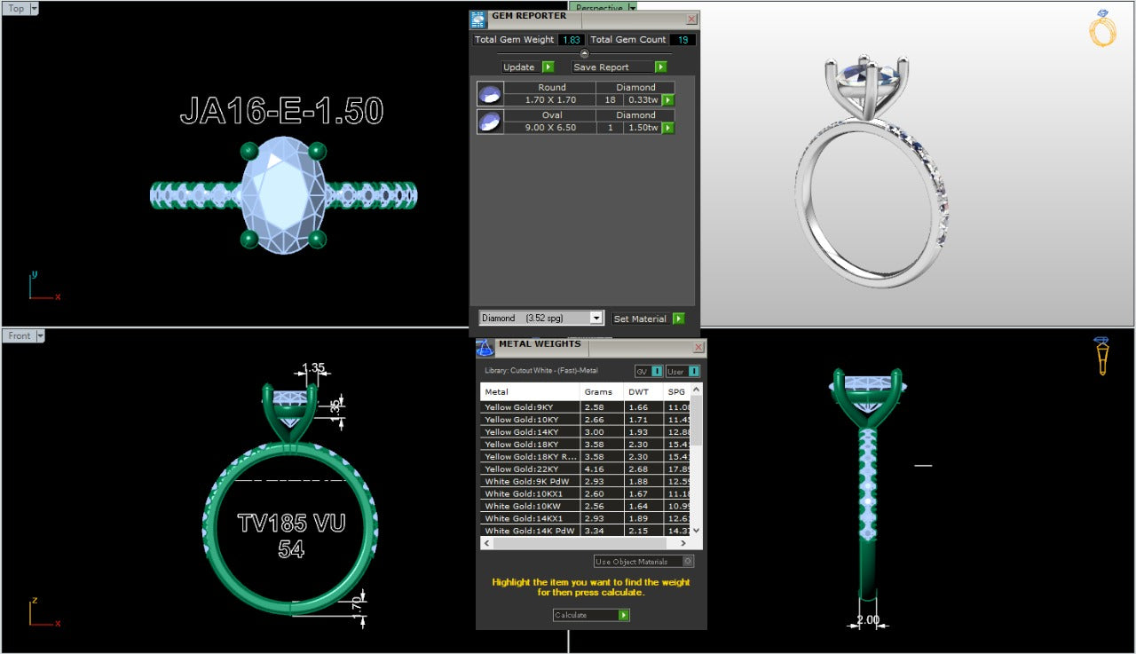 .50-1.50 Ct. Oval Diamond Ring with Diamond Band (ja16-e) 18