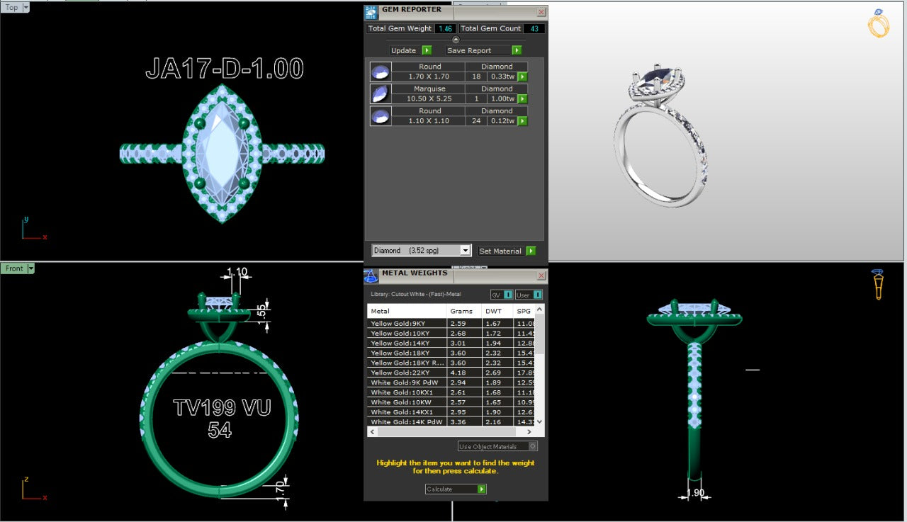.50-1.50 Ct. Marquise Diamond Halo Ring with Diamond-Accented Band (ja17-d) 17