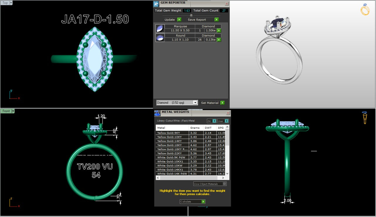 .50-1.50 Ct. Marquise Diamond Halo Engagement Ring (ja17-d copy) 18