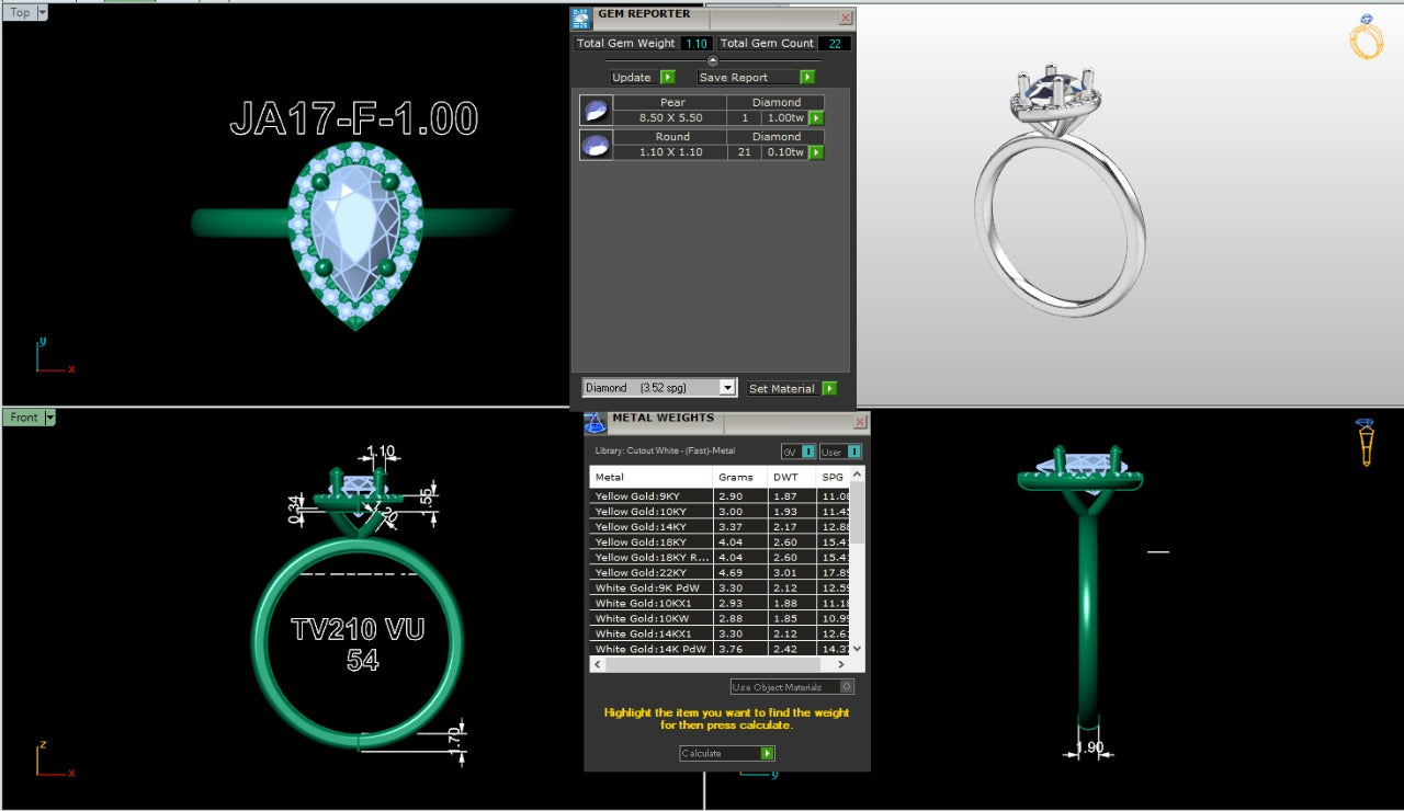 .50-1.50 Ct. Pear-Shaped Diamond Halo Engagement Ring (ja17-f copy) 17
