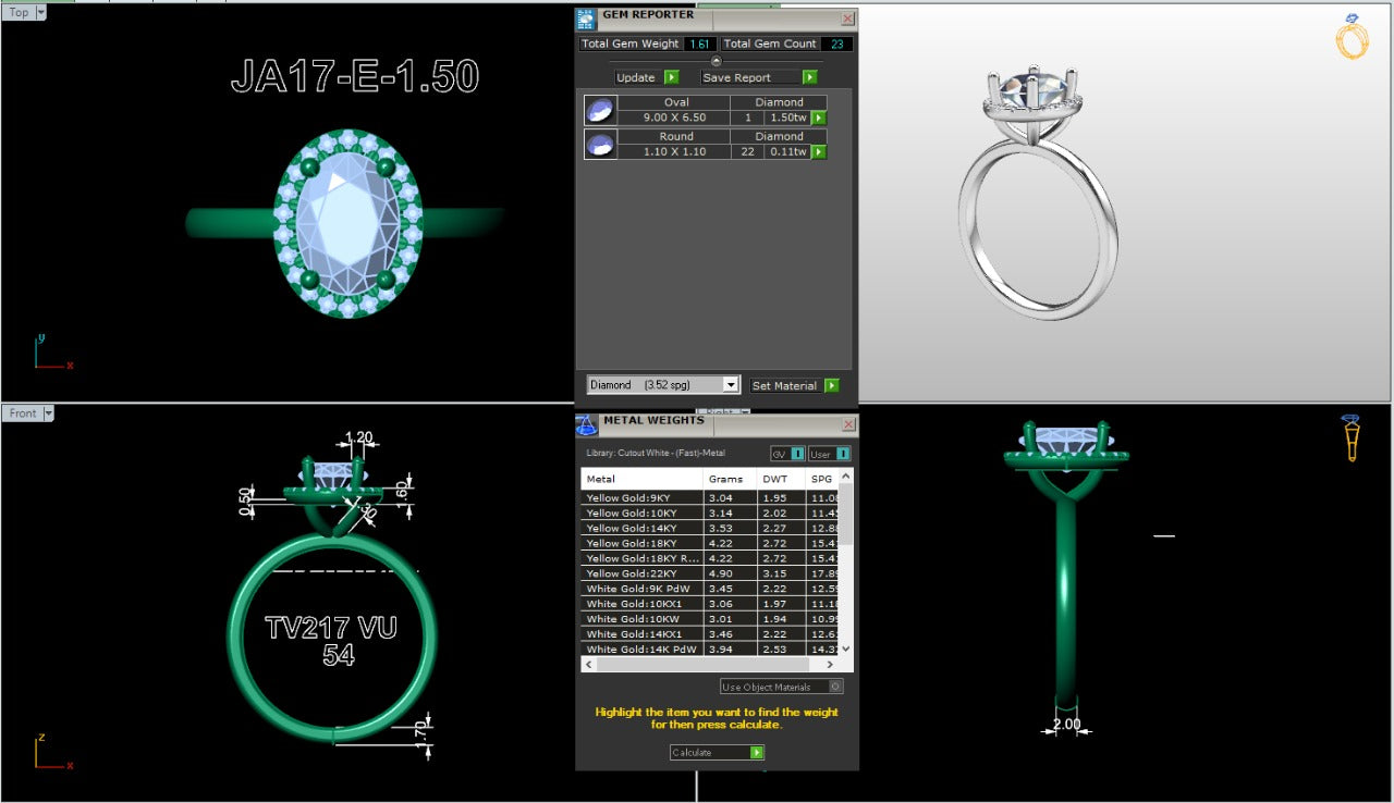 .50-1.50 Ct. Oval Diamond Halo Engagement Ring (ja17-e copy) 18