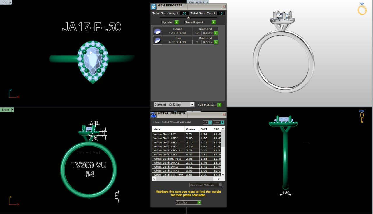 .50-1.50 Ct. Pear-Shaped Diamond Halo Engagement Ring (ja17-f copy) 16