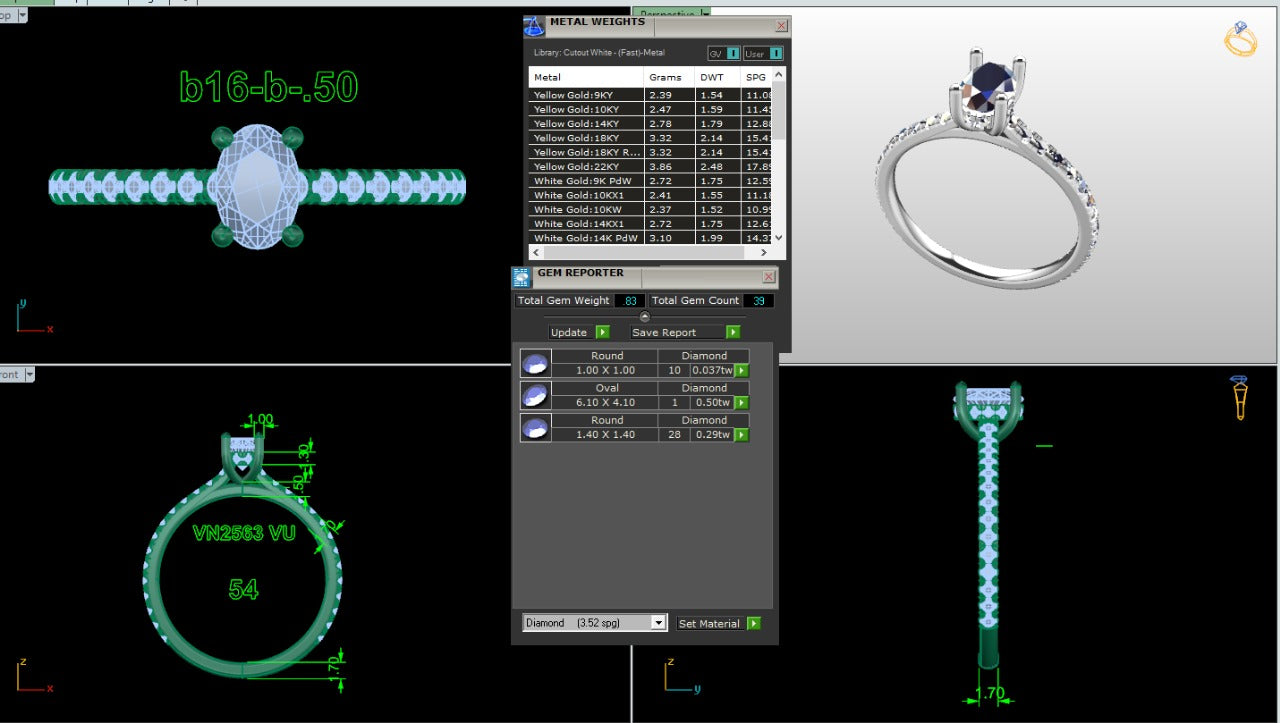 .50-1.50 Ct. Oval Diamond Pavé Ring with Hidden Halo and Four-Prong Setting (b16-b) 16