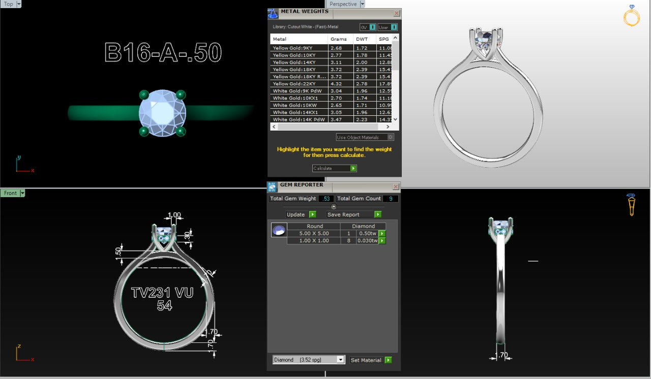 .50-1.50 Ct. Round Diamond Ring with Hidden Halo and Four-Prong Setting (b16-a copy) 16