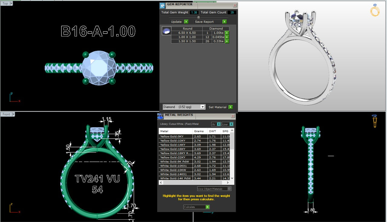 .50-1.50 Ct. Round Diamond Pavé Ring with Hidden Halo and Four-Prong Setting (b16-a) 17