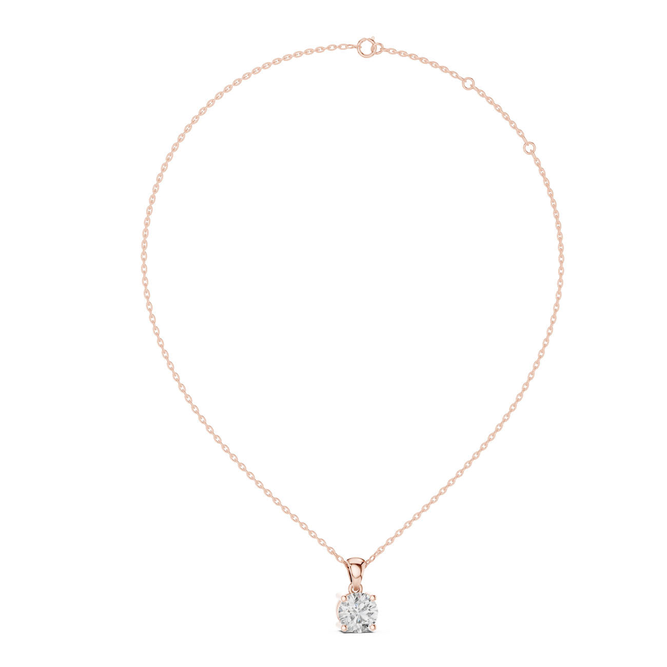 1.00 Ct. Round Brilliant Diamond Solitaire Pendant Necklace (PND-0001) 3