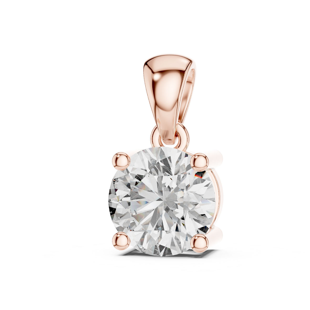 1.00 Ct. Round Brilliant Diamond Solitaire Pendant Necklace (PND-0001) 12