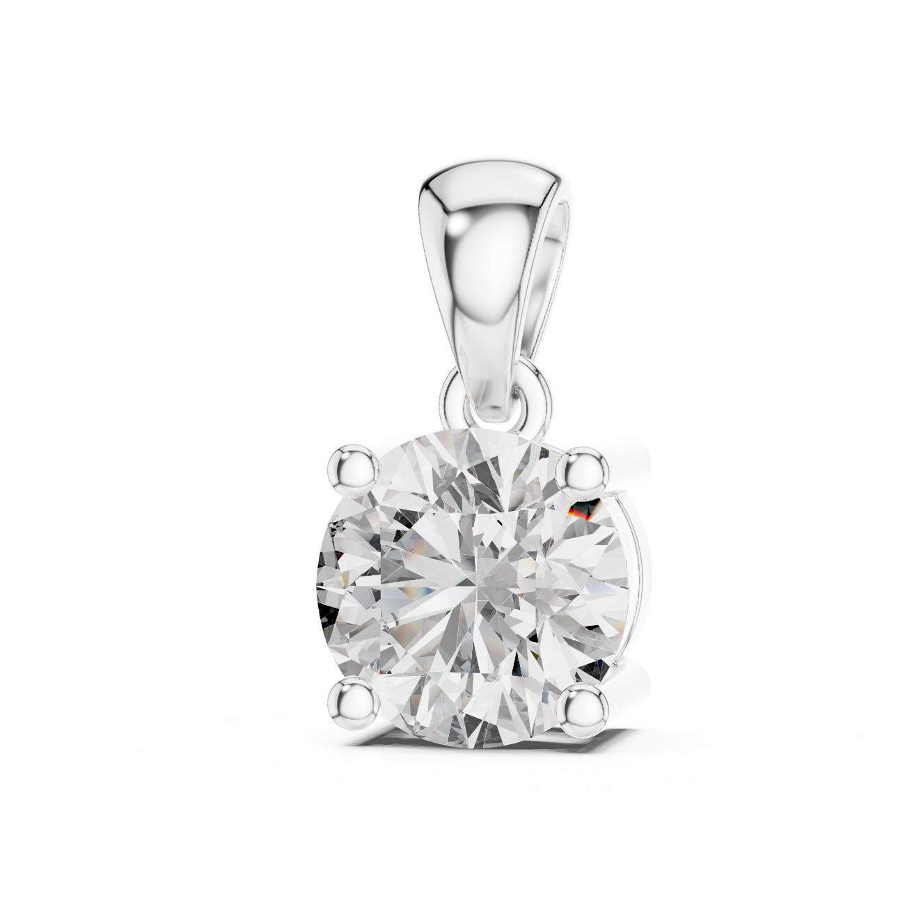 1.00 Ct. Round Brilliant Diamond Solitaire Pendant Necklace (PND-0001) 4