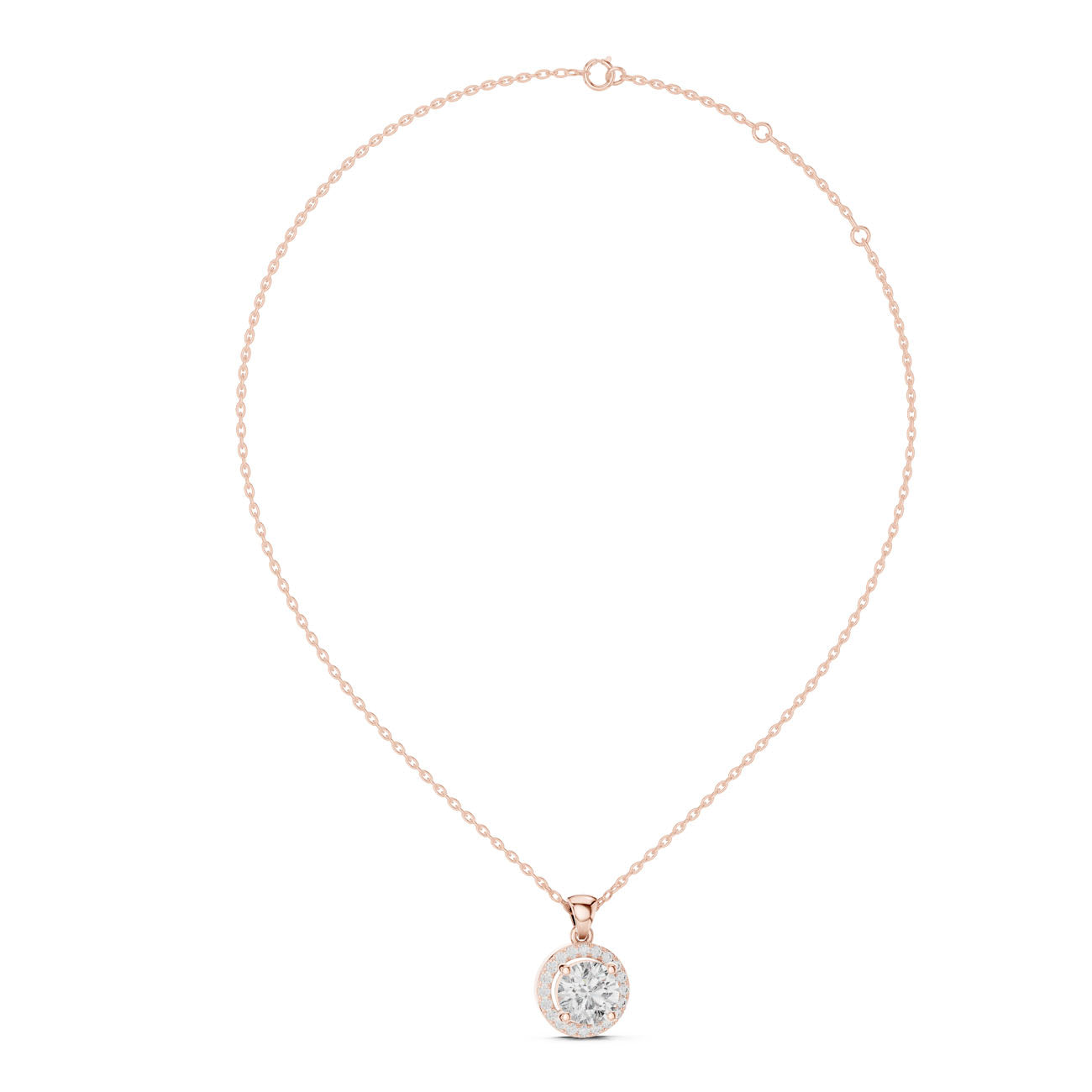 1.20 Ct. Round Diamond Halo Pendant Necklace (PND-0002) 11