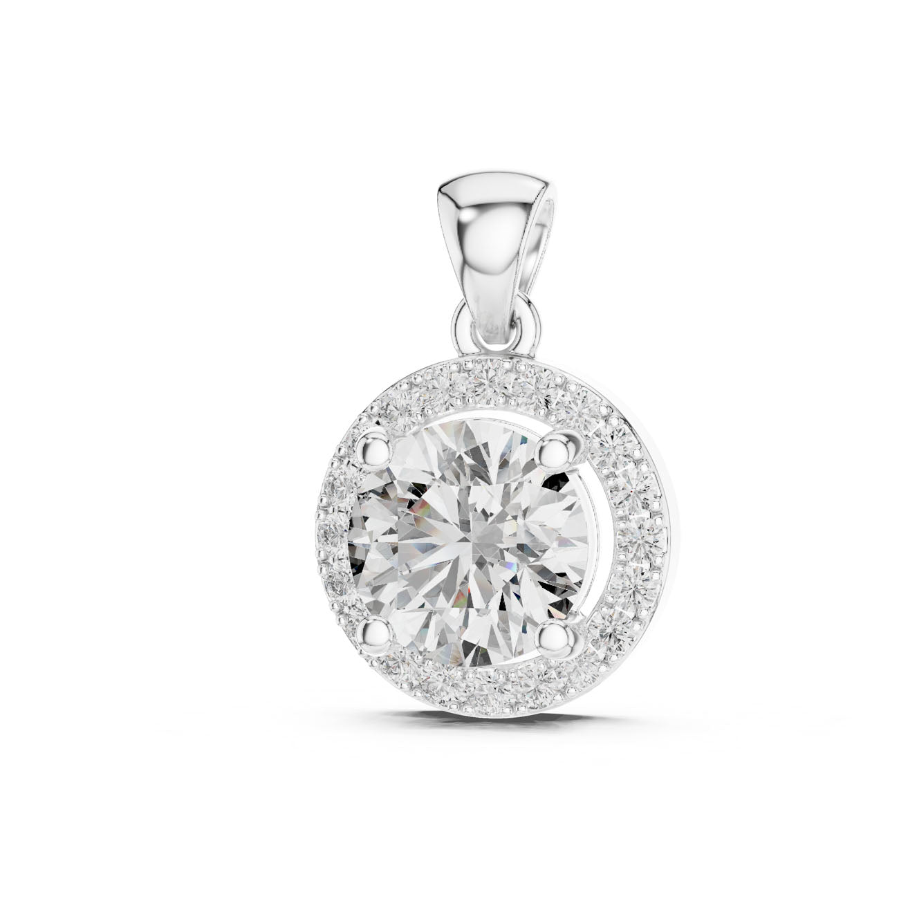 1.20 Ct. Round Diamond Halo Pendant Necklace (PND-0002) 3