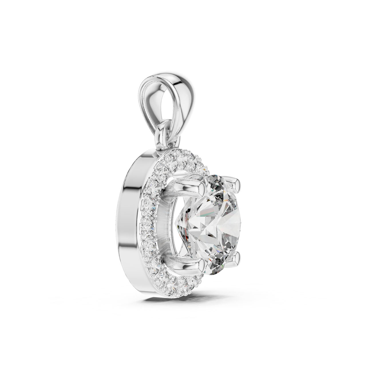 1.20 Ct. Round Diamond Halo Pendant Necklace (PND-0002) 6