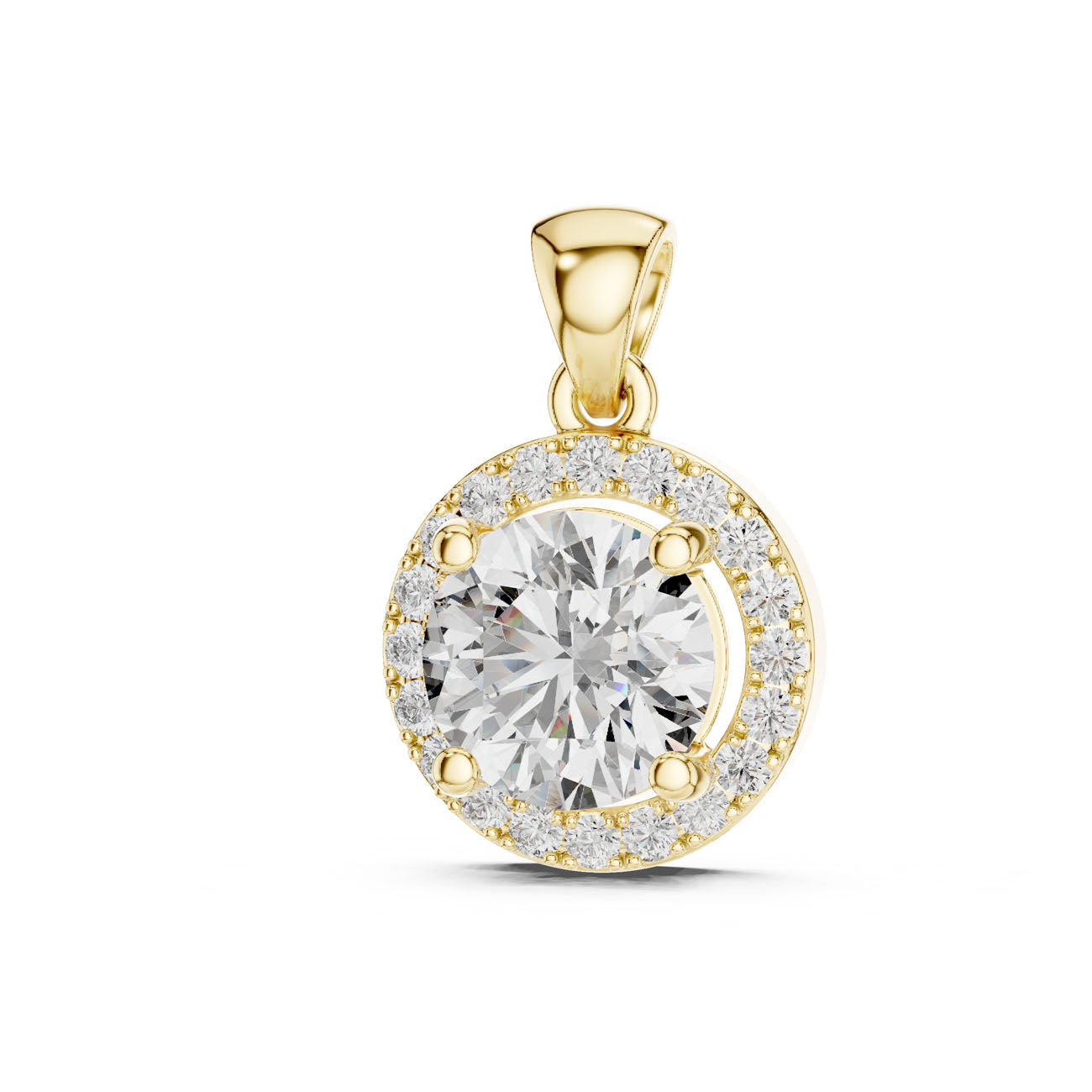 1.20 Ct. Round Diamond Halo Pendant Necklace (PND-0002) 8