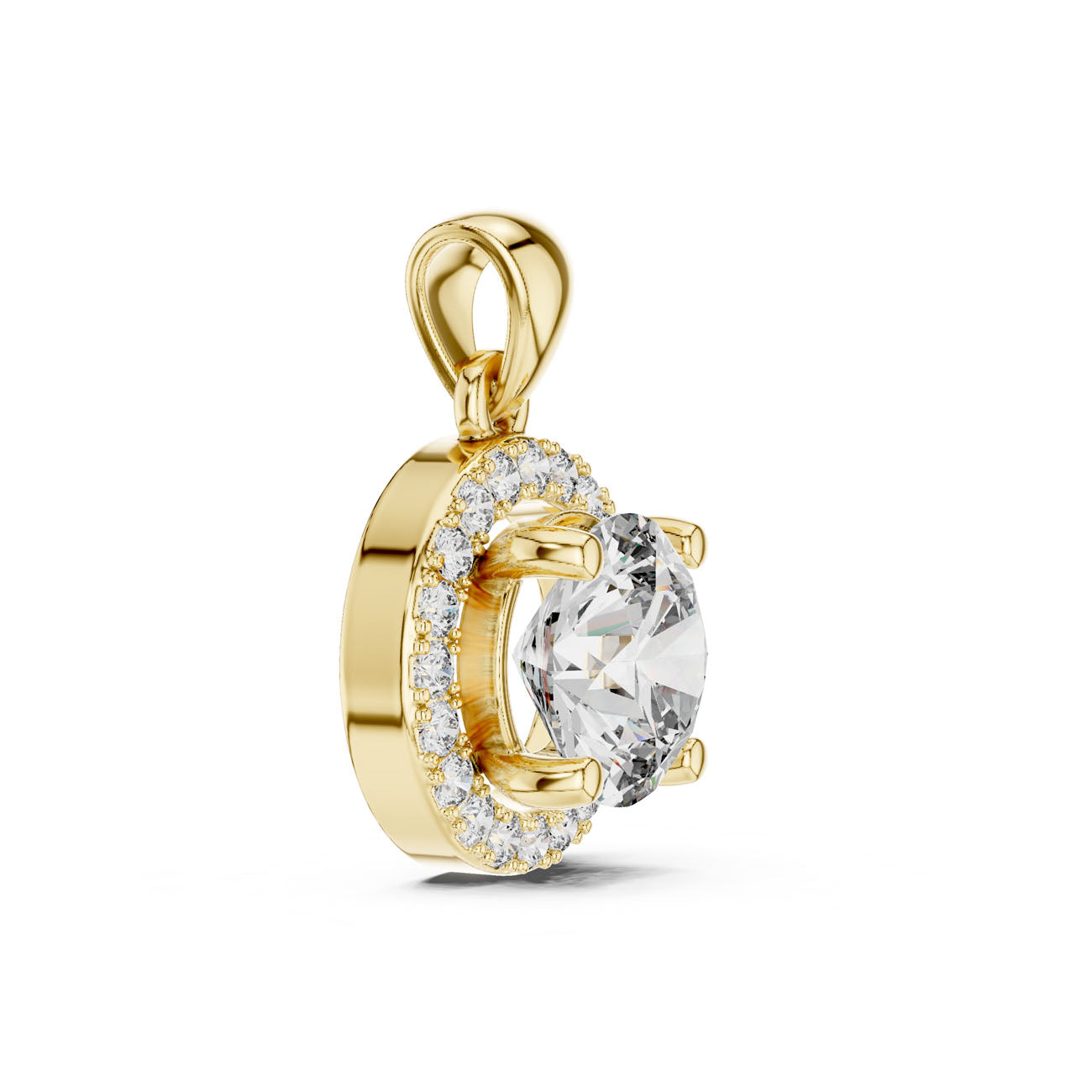1.20 Ct. Round Diamond Halo Pendant Necklace (PND-0002) 9