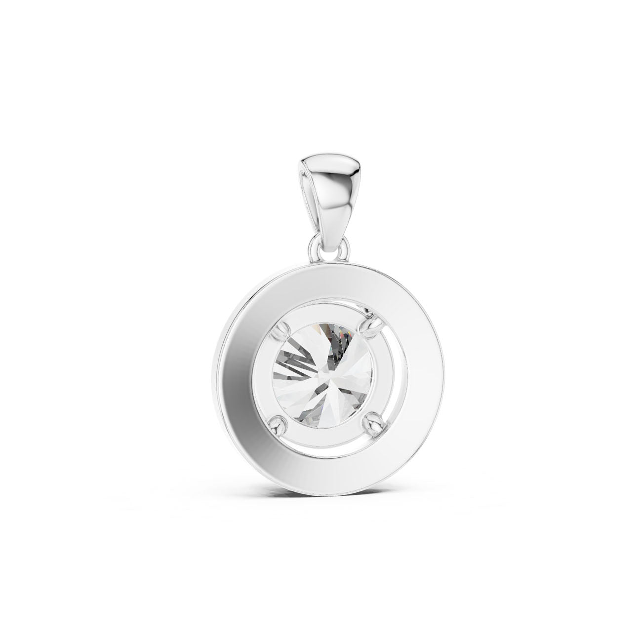 3.22 Ct. Round Diamond Pavé Halo Pendant Necklace (PND-0003) 7
