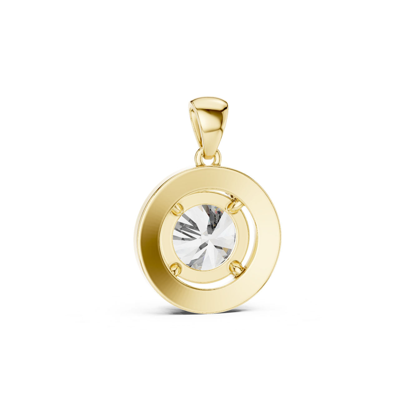 3.22 Ct. Round Diamond Pavé Halo Pendant Necklace (PND-0003) 10