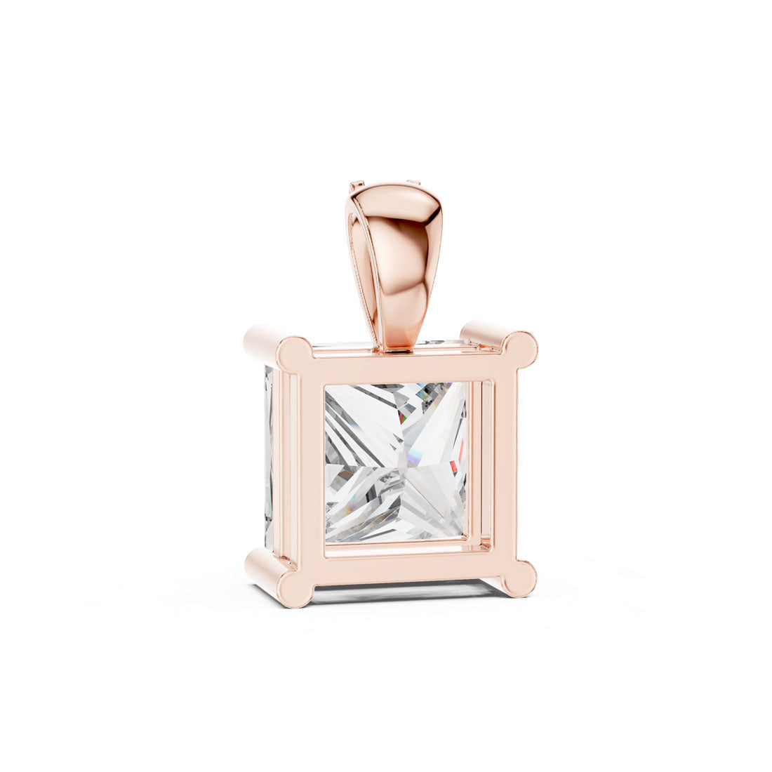 2.05 Ct. Princess Cut Diamond Pendant with Pavé Diamond Bail (PND-0004) 6