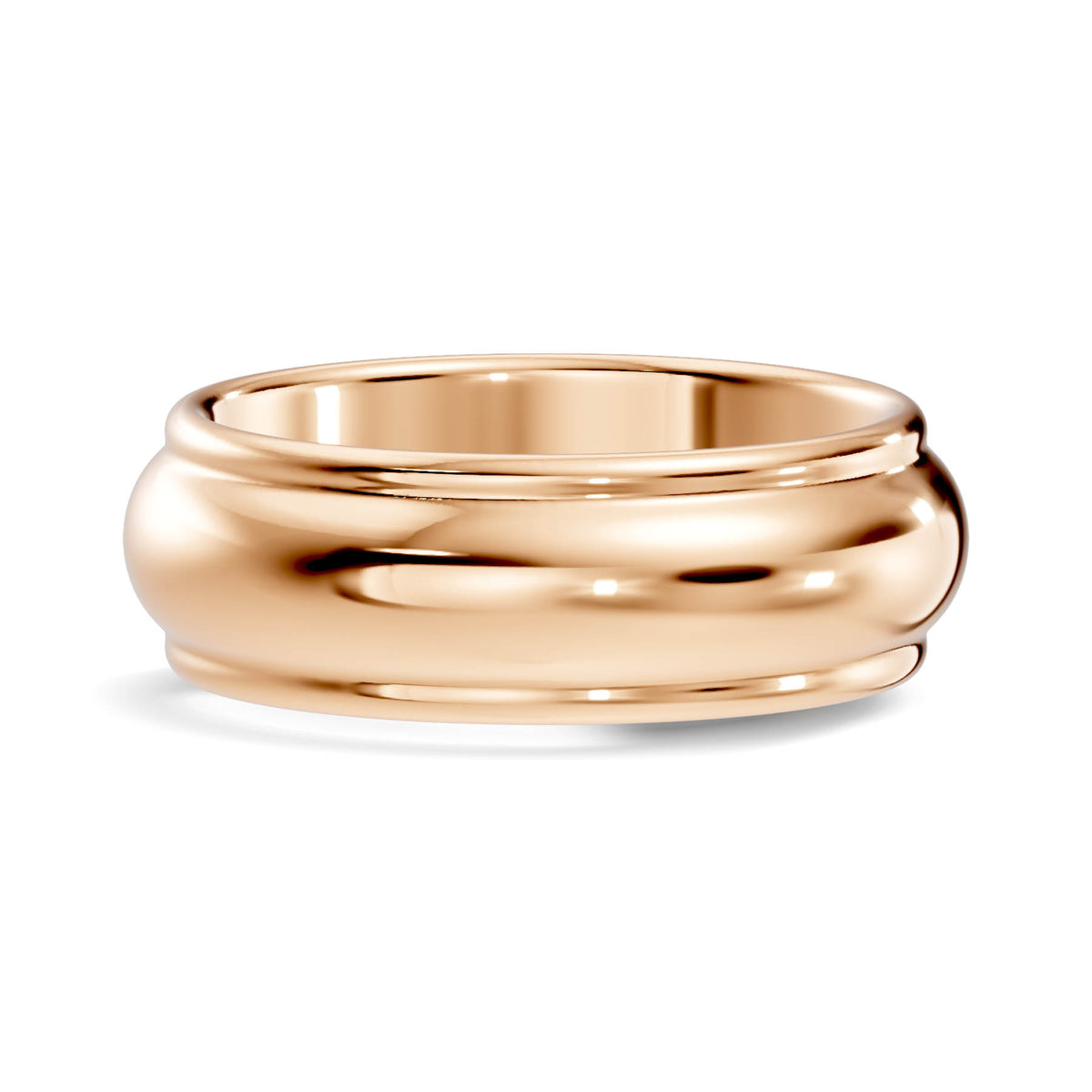 Bold Half-Round Wedding Band with Polished Comfort Fit Design (HREW700) 15