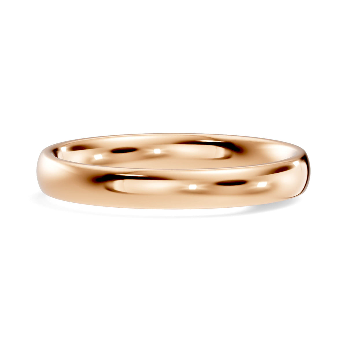 Traditional Wedding Band with Rounded High-Polish Finish (TBW-3MM) 3