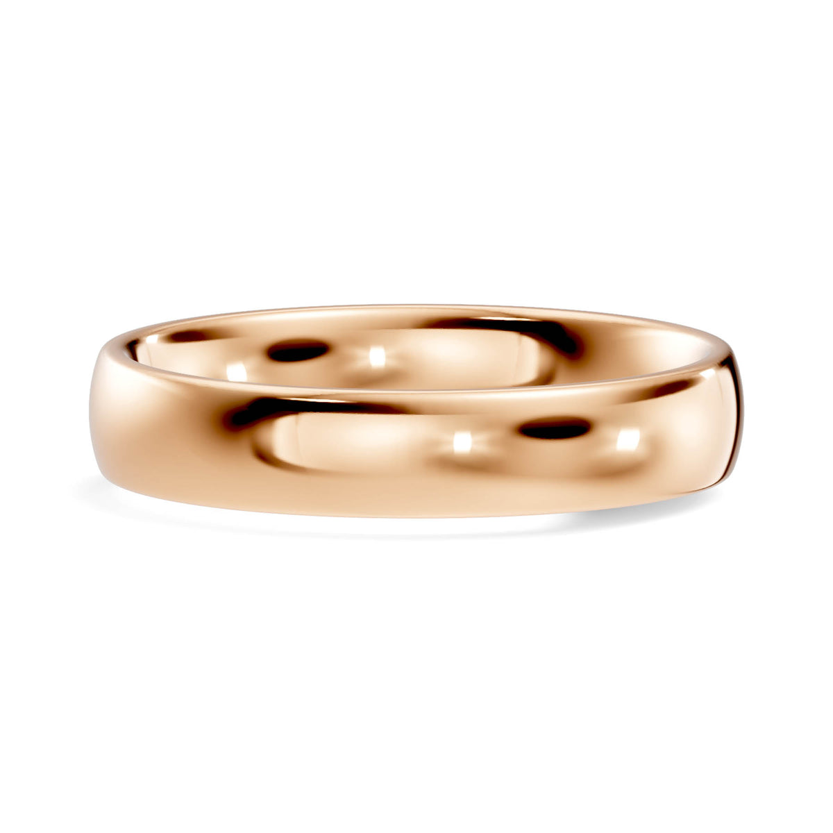 Traditional Wedding Band with Rounded High-Polish Finish (TBW-4MM) 3