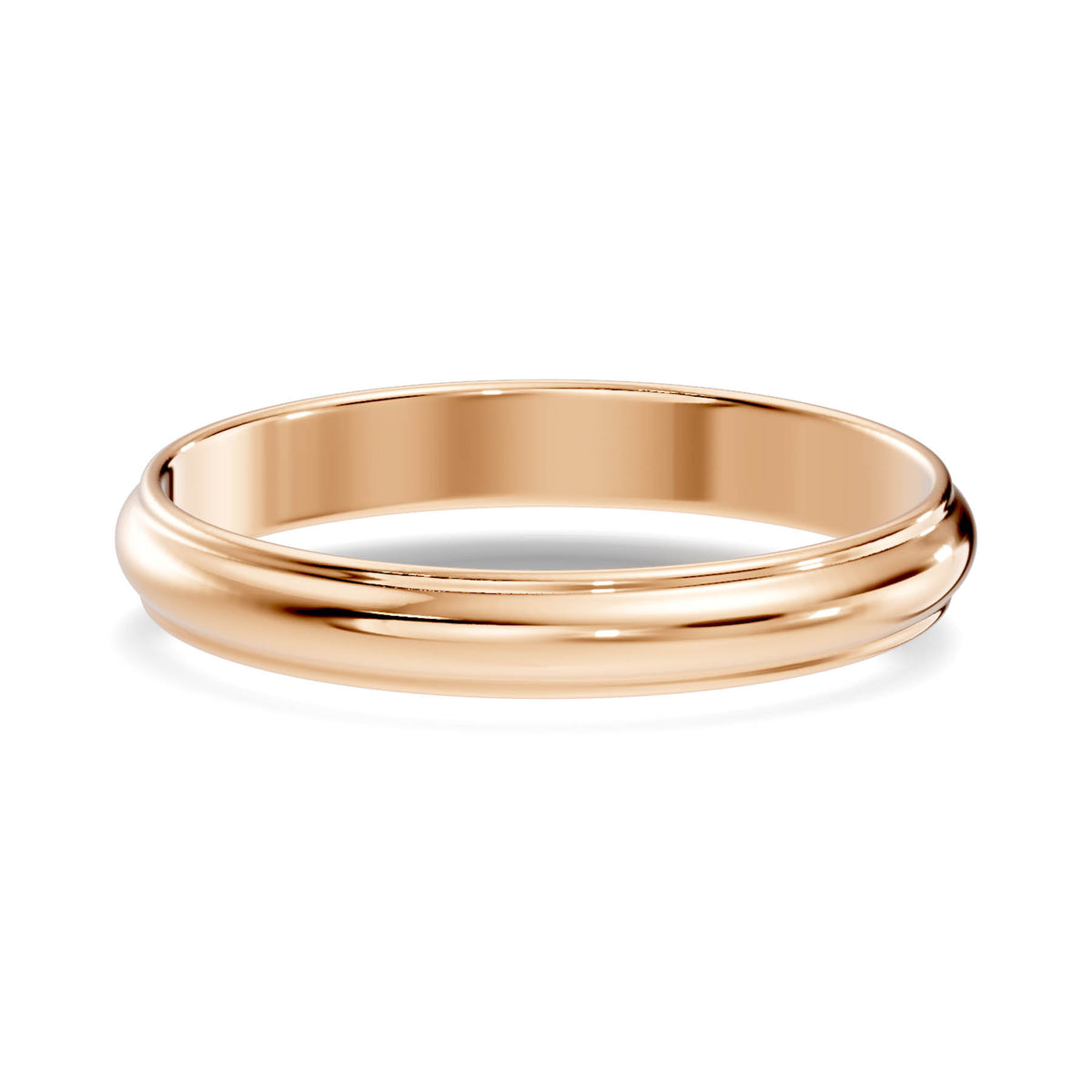 Classic Half-Round Wedding Band with Polished Comfort Fit Design (HREW300) 11