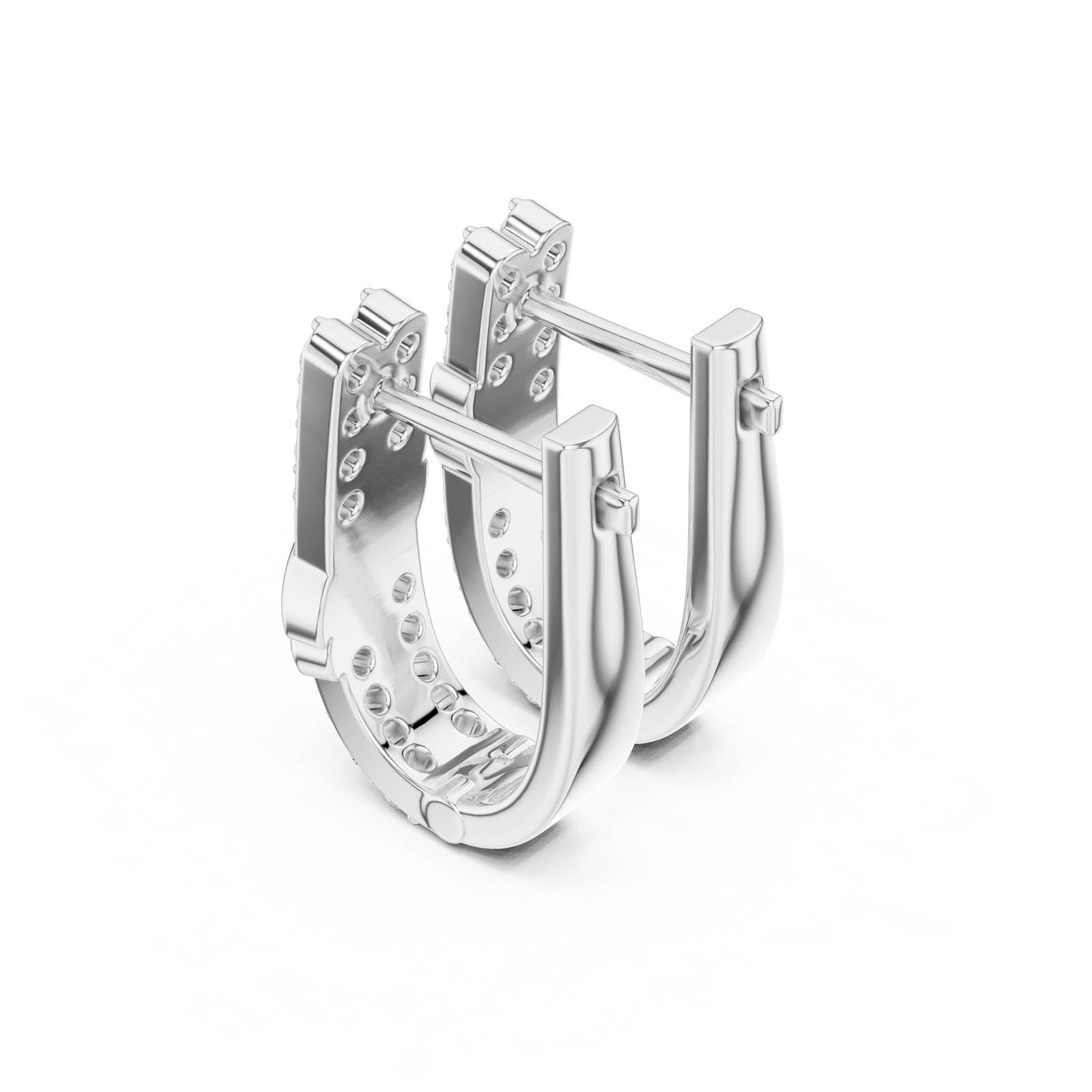 עגילי חישוק האגי יהלומים Pavé במשקל 0.40 קרט עם פרטים מפוסלים (SBER(23)) 13