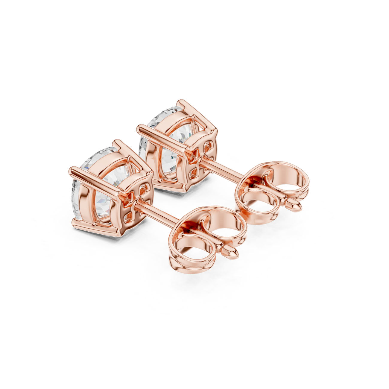 2.00 Ct. Brilliant Cushion-Cut Diamond Solitaire Stud Earrings with Classic Four-Prong Setting (SBER(2)) 9