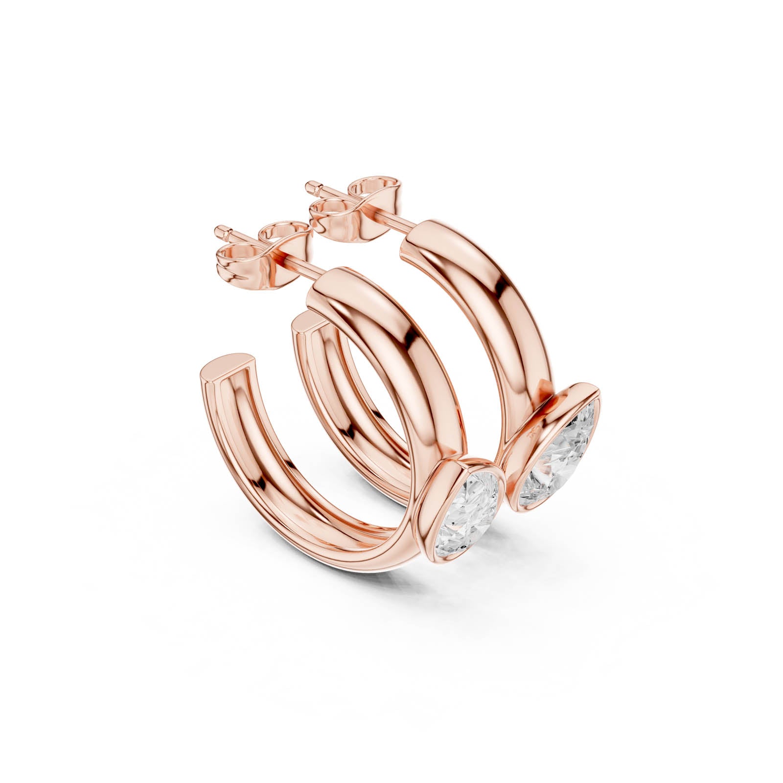 1.90 Ct. Pear Diamond Huggie Earrings (SBER(34)) 8