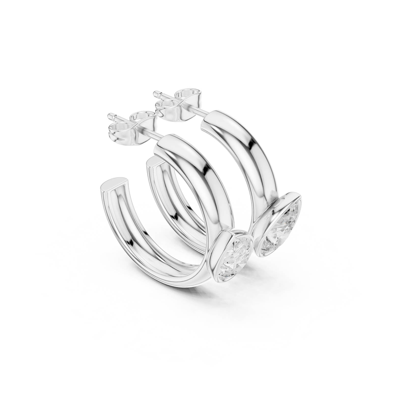 1.90 Ct. Pear Diamond Huggie Earrings (SBER(34)) 12