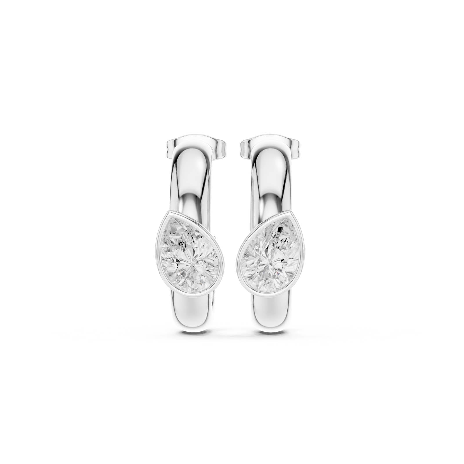 1.90 Ct. Pear Diamond Huggie Earrings (SBER(34)) 1