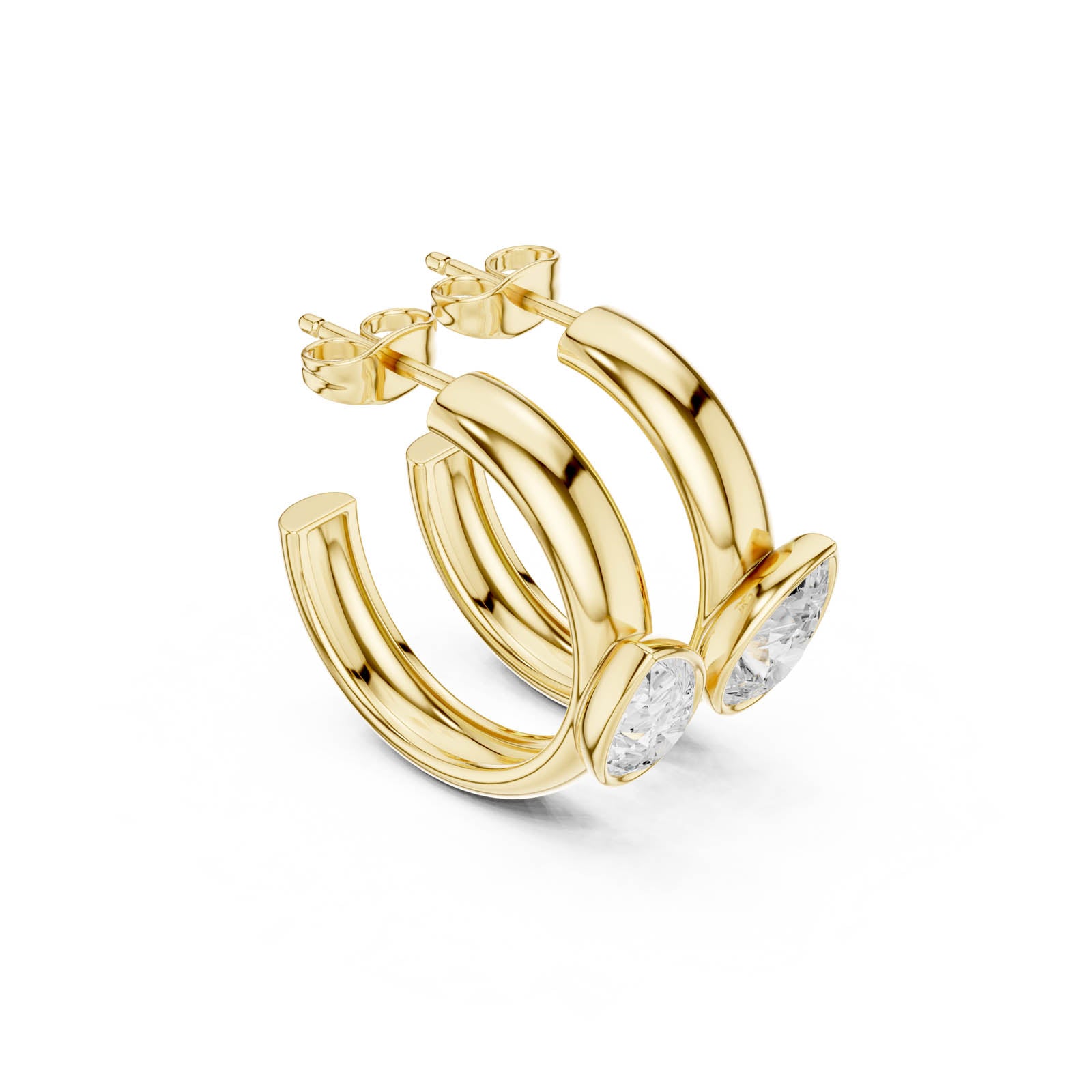 1.90 Ct. Pear Diamond Huggie Earrings (SBER(34)) 4