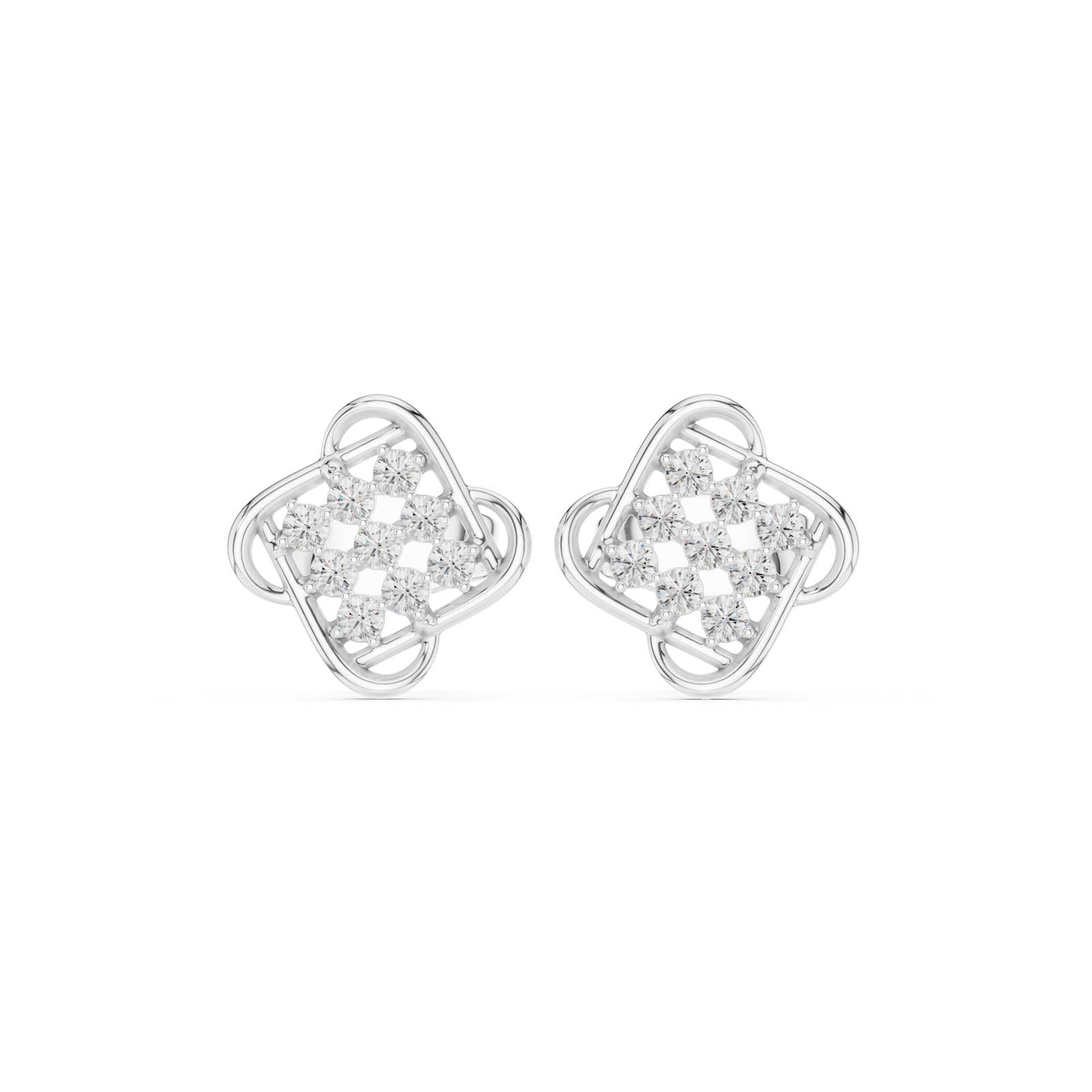 .15 Ct. Diamond Cluster Openwork Earrings (SBER(39)) 1