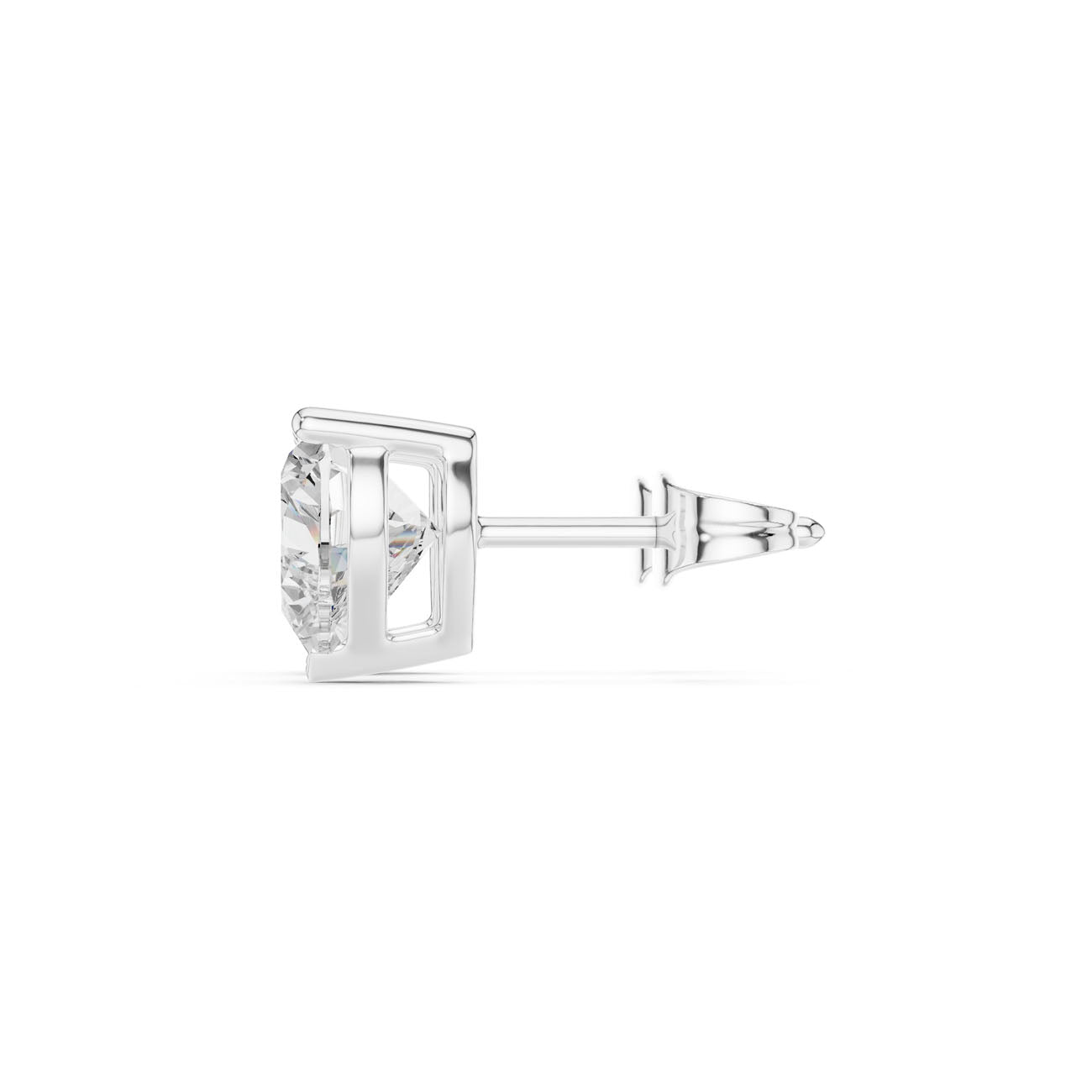2.10 Ct. Heart-Shaped Diamond Solitaire Stud Earrings with Classic Three-Prong Setting (SBER(3)) 12