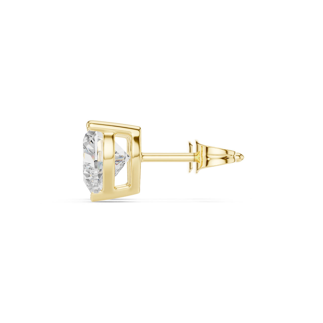2.10 Ct. Heart-Shaped Diamond Solitaire Stud Earrings with Classic Three-Prong Setting (SBER(3)) 3