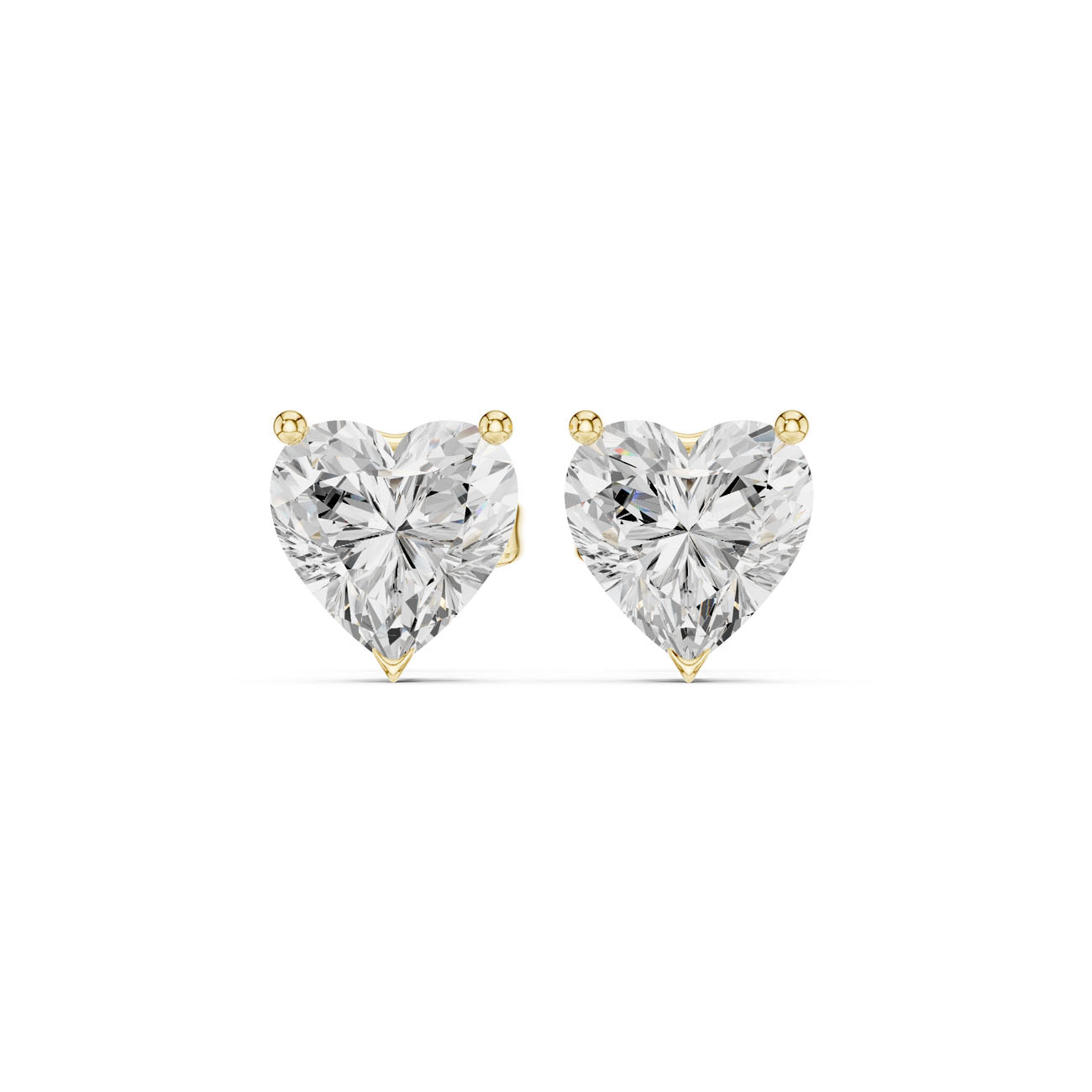 2.10 Ct. Heart-Shaped Diamond Solitaire Stud Earrings with Classic Three-Prong Setting (SBER(3)) 7