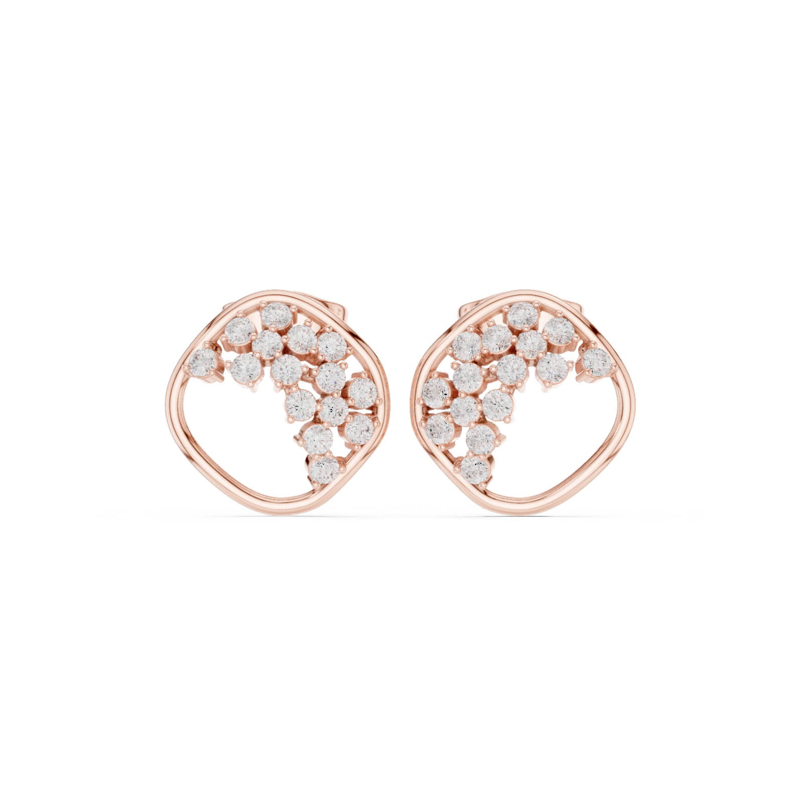 .38 Ct. Round Diamond Cluster Open Frame Earrings (SBER(45)) 11