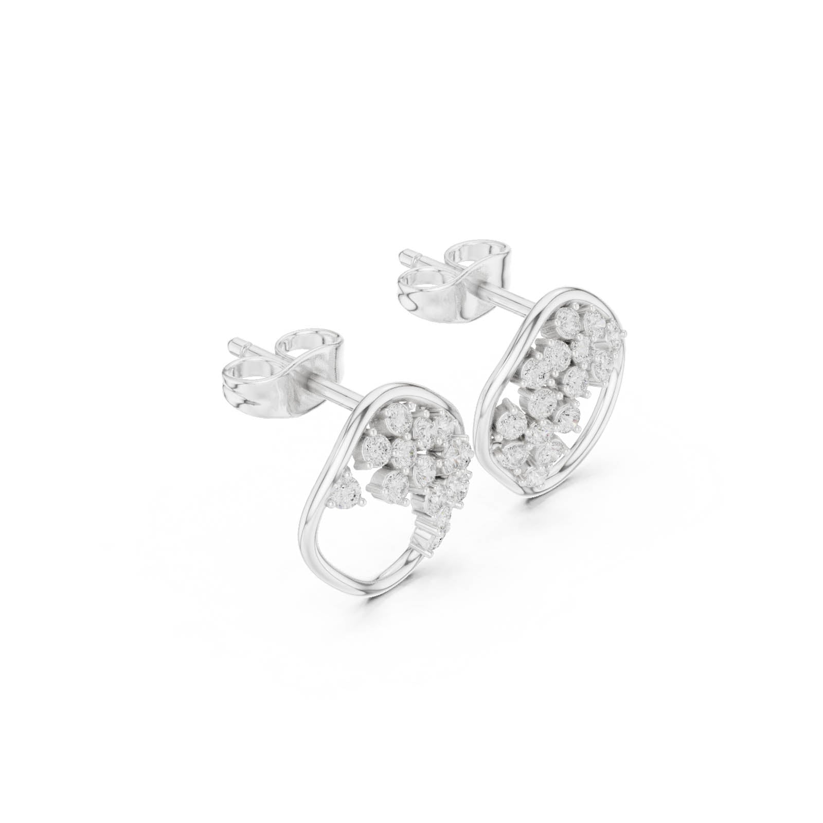 .38 Ct. Round Diamond Cluster Open Frame Earrings (SBER(45)) 12