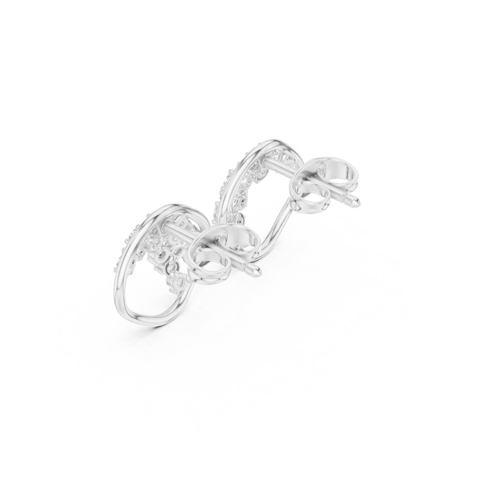 .38 Ct. Round Diamond Cluster Open Frame Earrings (SBER(45)) 13