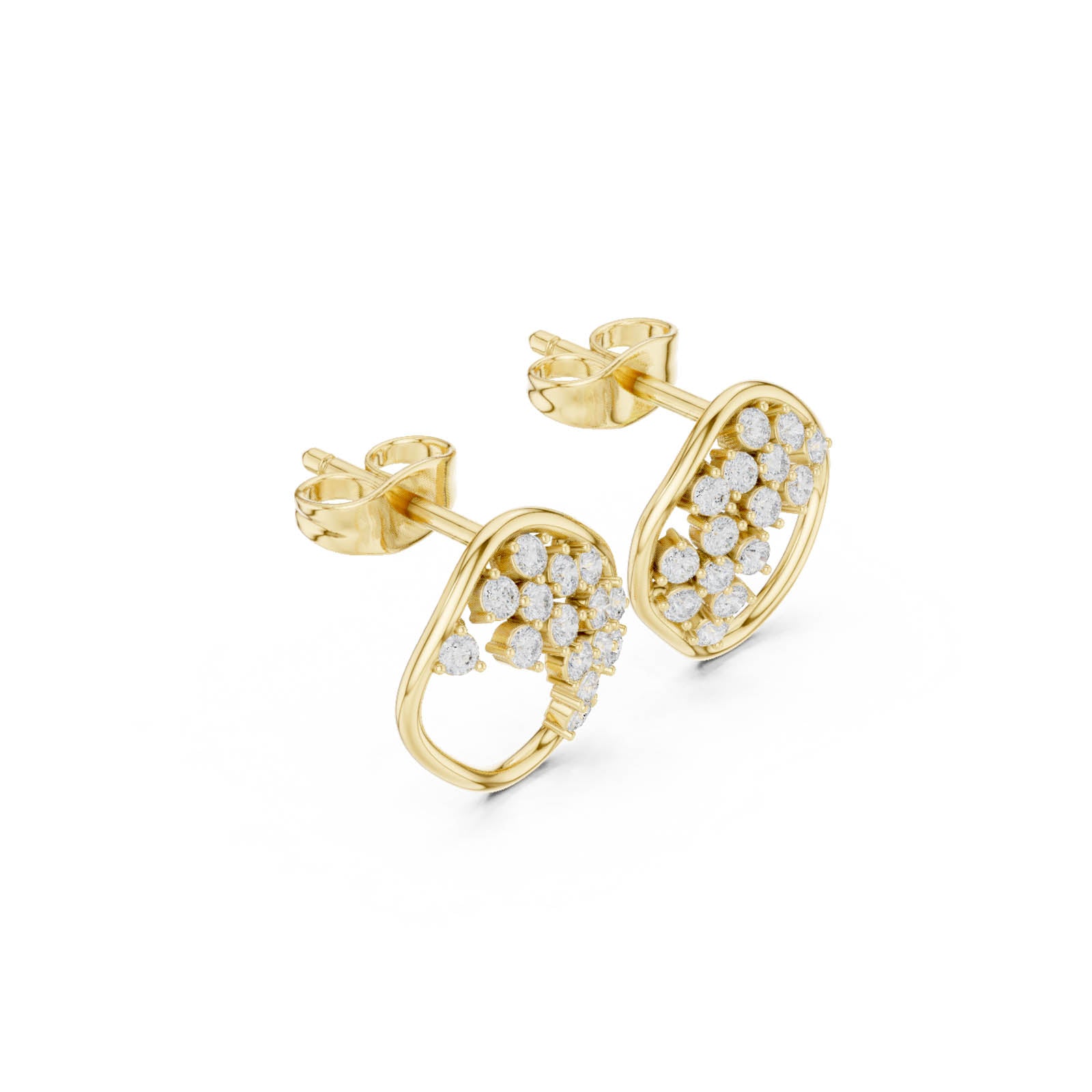 .38 Ct. Round Diamond Cluster Open Frame Earrings (SBER(45)) 2