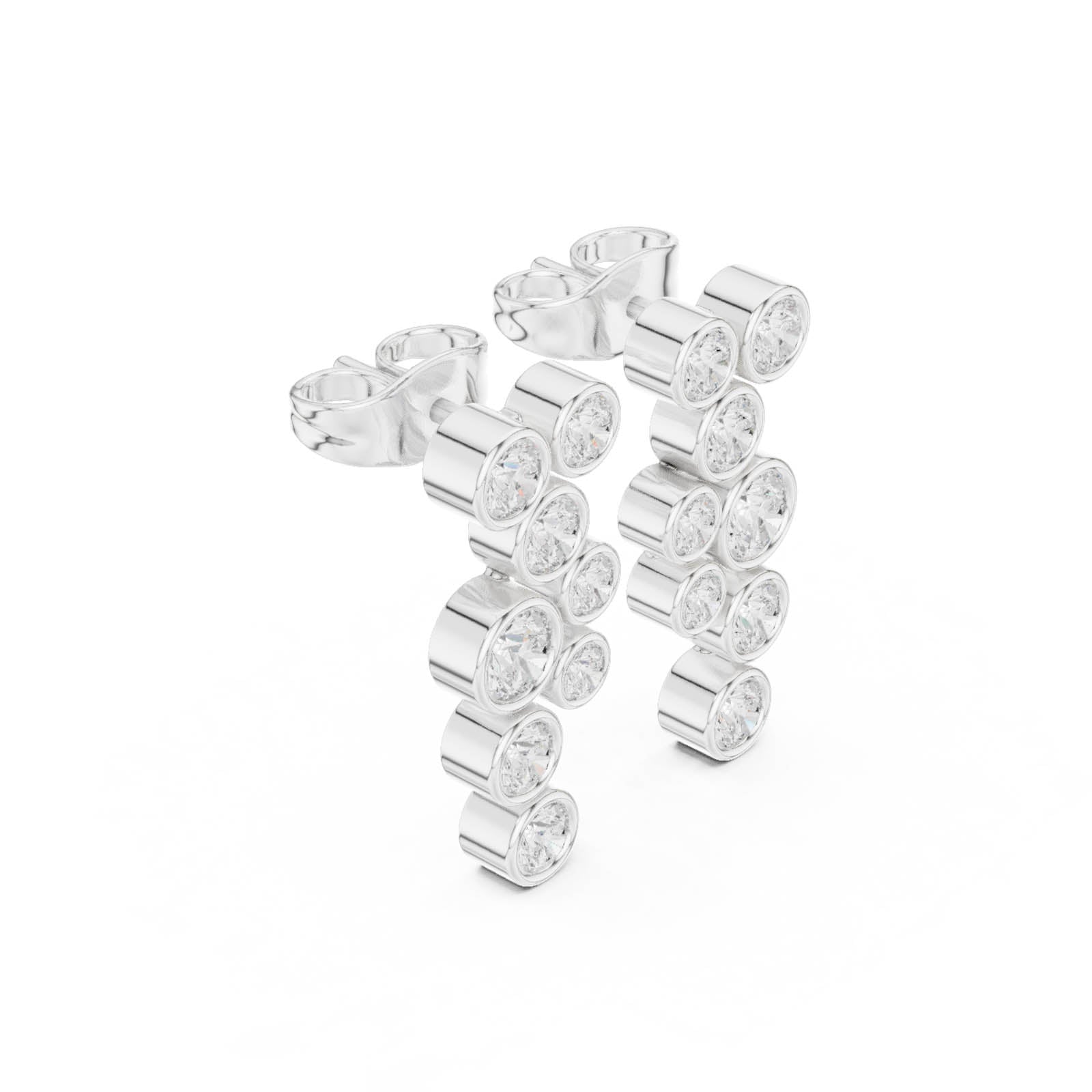 .79 Ct. Bezel-Set Round Diamond Drop Earrings (SBER(52)) 6