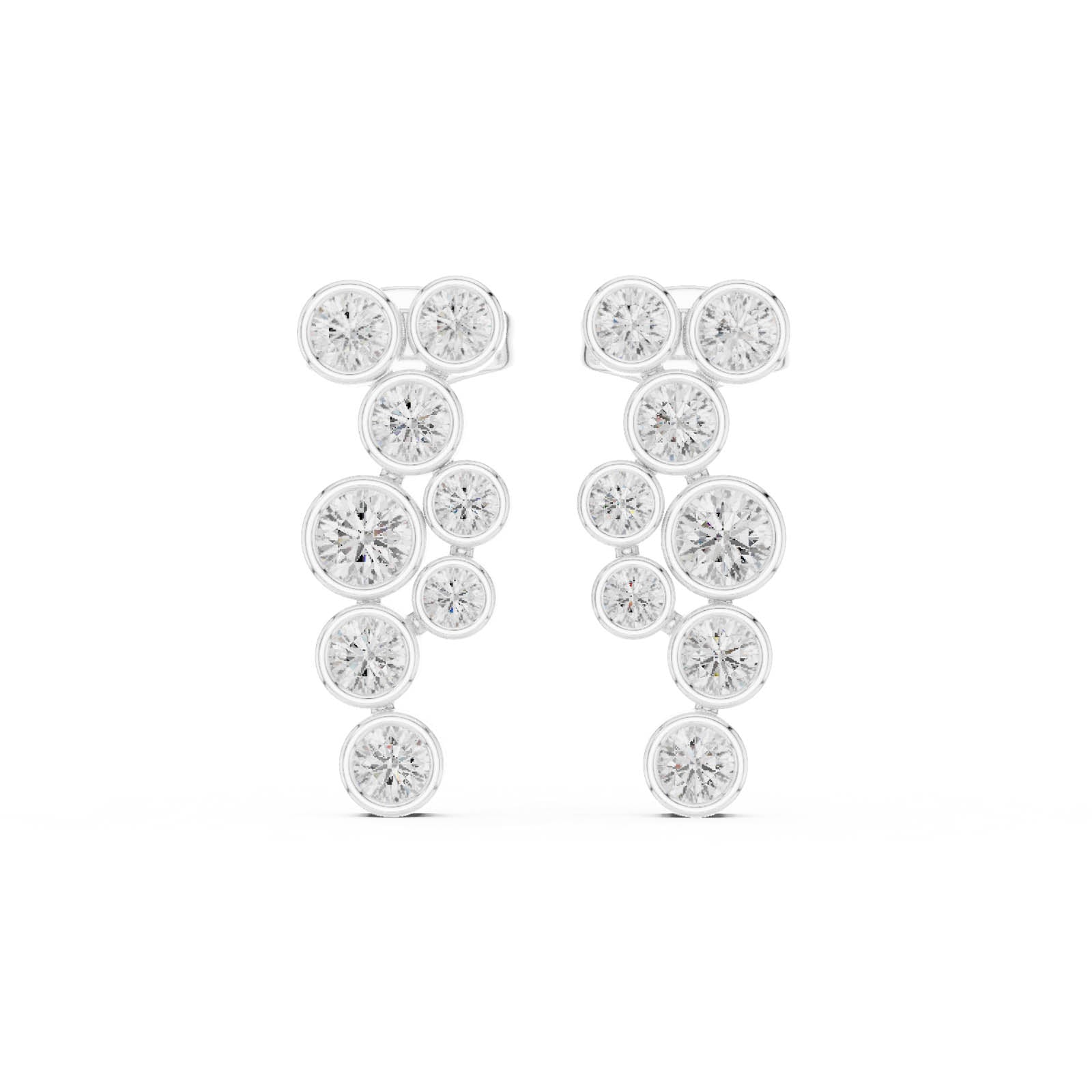 .79 Ct. Bezel-Set Round Diamond Drop Earrings (SBER(52)) 1