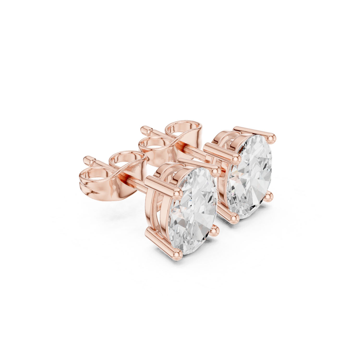 2.00 Ct. Oval Diamond Solitaire Earrings with Four-Prong Setting (SBER(5)) 7