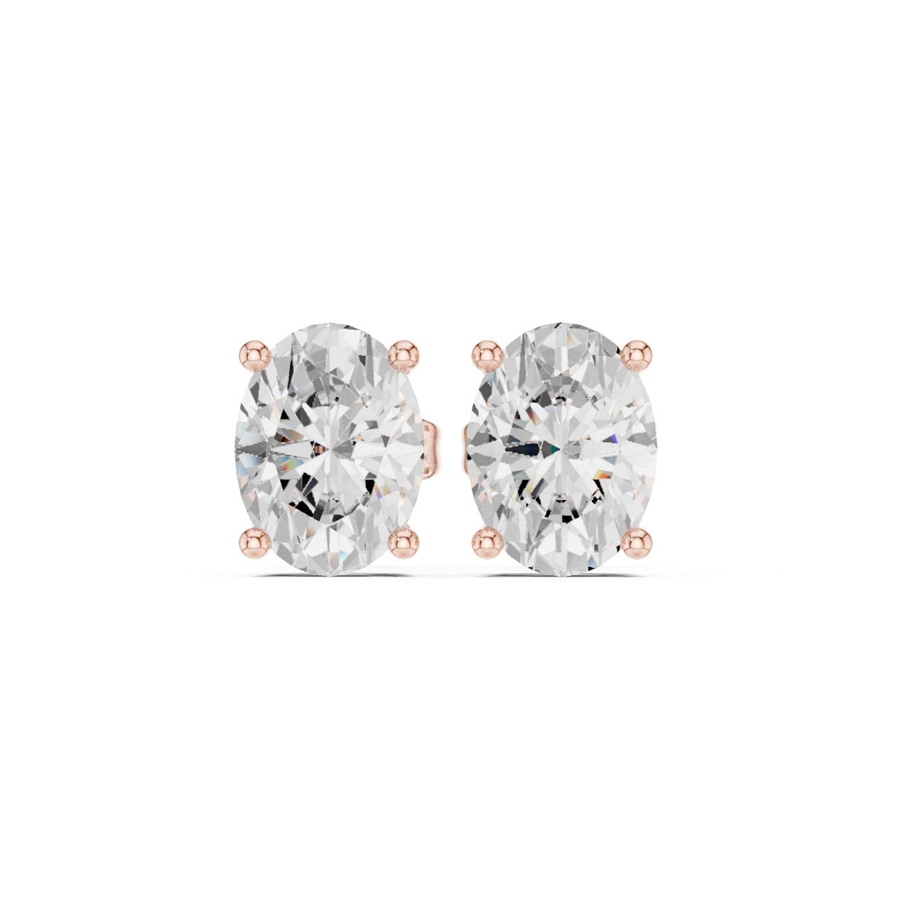 2.00 Ct. Oval Diamond Solitaire Earrings with Four-Prong Setting (SBER(5)) 6
