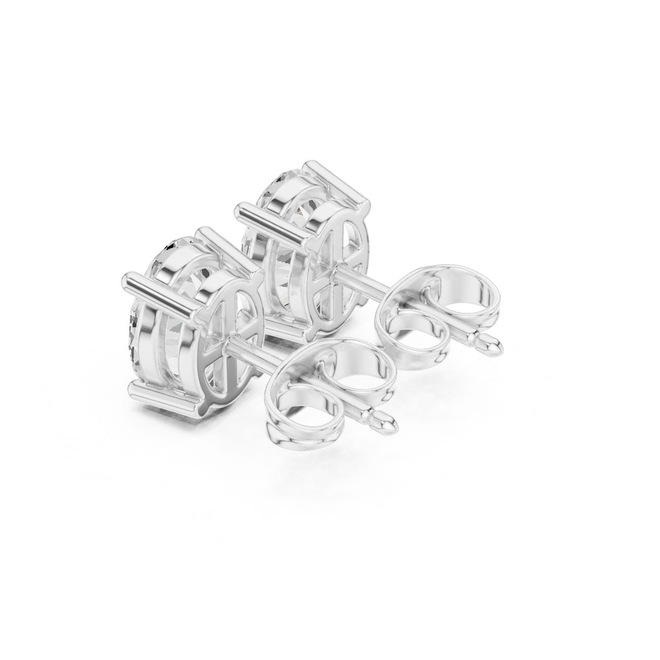 2.00 Ct. Oval Diamond Solitaire Earrings with Four-Prong Setting (SBER(5)) 10