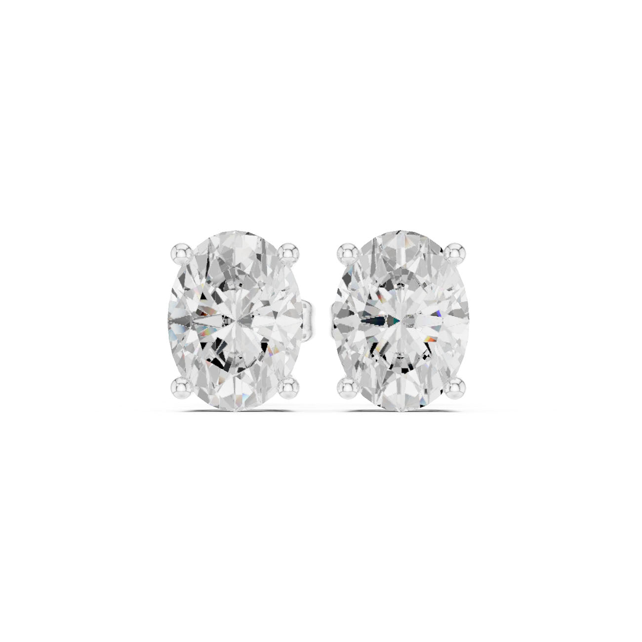 2.00 Ct. Oval Diamond Solitaire Earrings with Four-Prong Setting (SBER(5)) 8