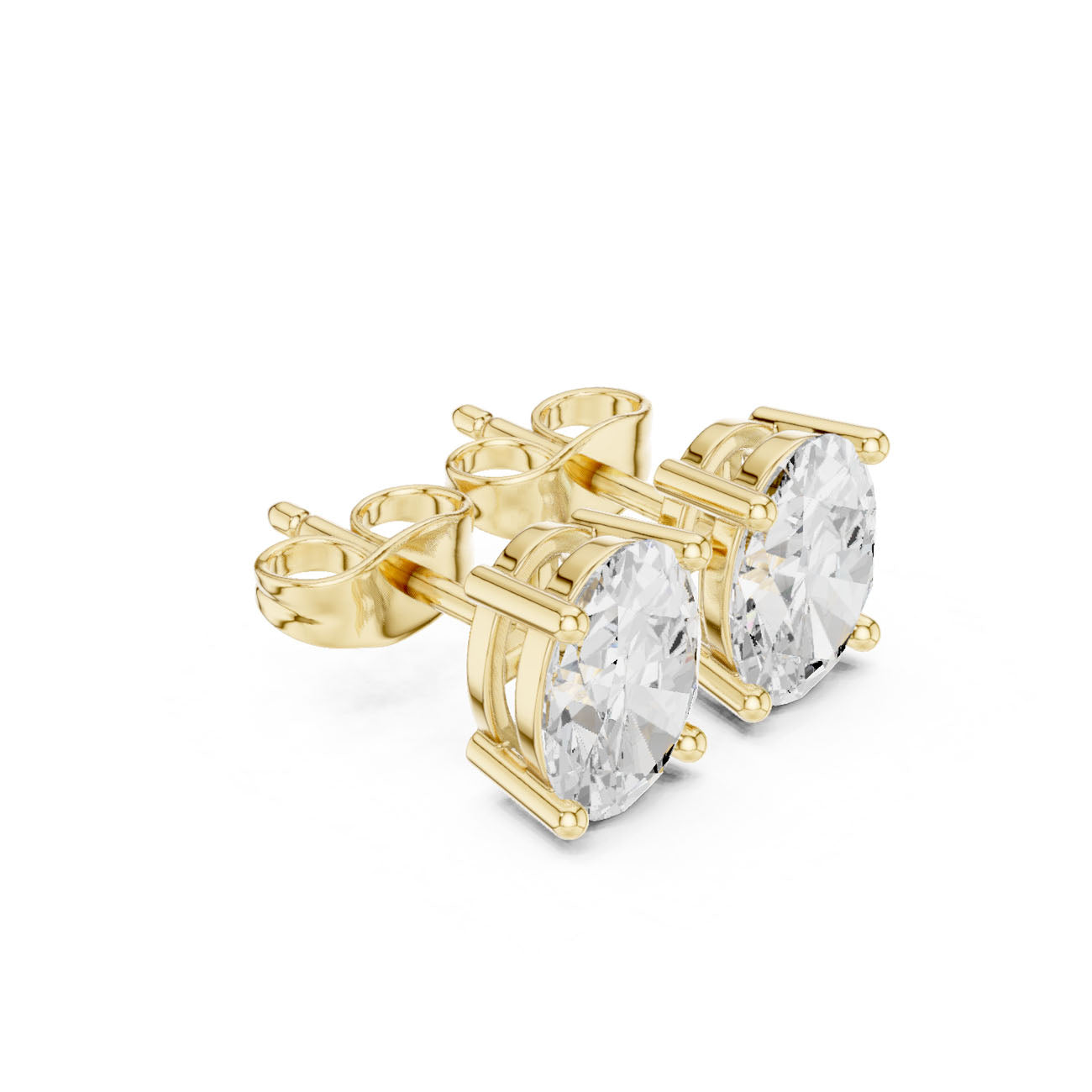 2.00 Ct. Oval Diamond Solitaire Earrings with Four-Prong Setting (SBER(5))